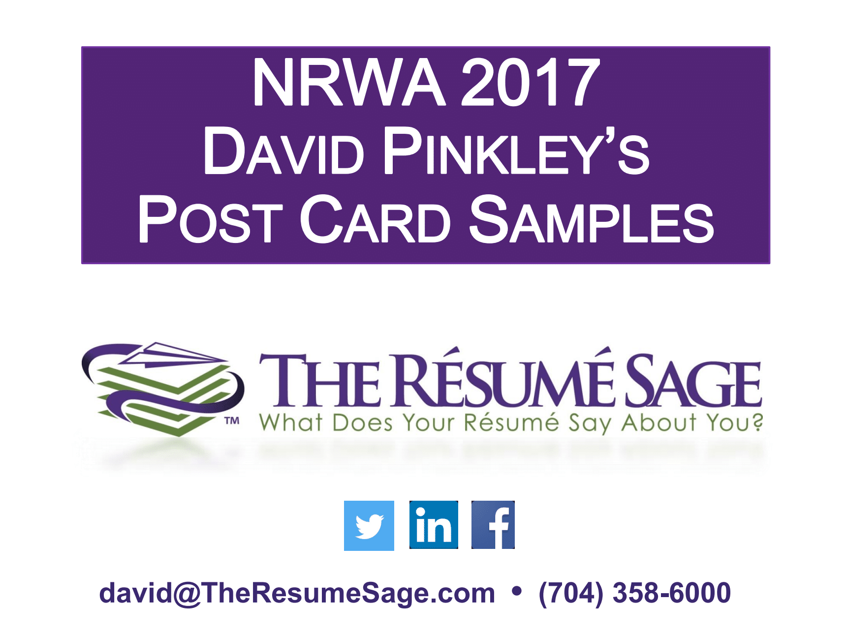 Resume Sage NRWA Event 2017 - Best Resumes in North Carolina